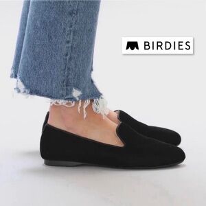 Birdies THE STARLING Classic Black Velvet Slip On Loafers Flats 9.5 Old Money